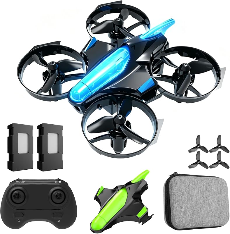 Mini dron para niños de 8 a 12 años y principiantes, juguete de cuadricóptero RC con desplazamiento automático, inicio/aterrizaje con una tecla, modo sin cabeza, volteretas 3D, vuelo en círculo, regalo de dron pequeño de interior para niños y niñas