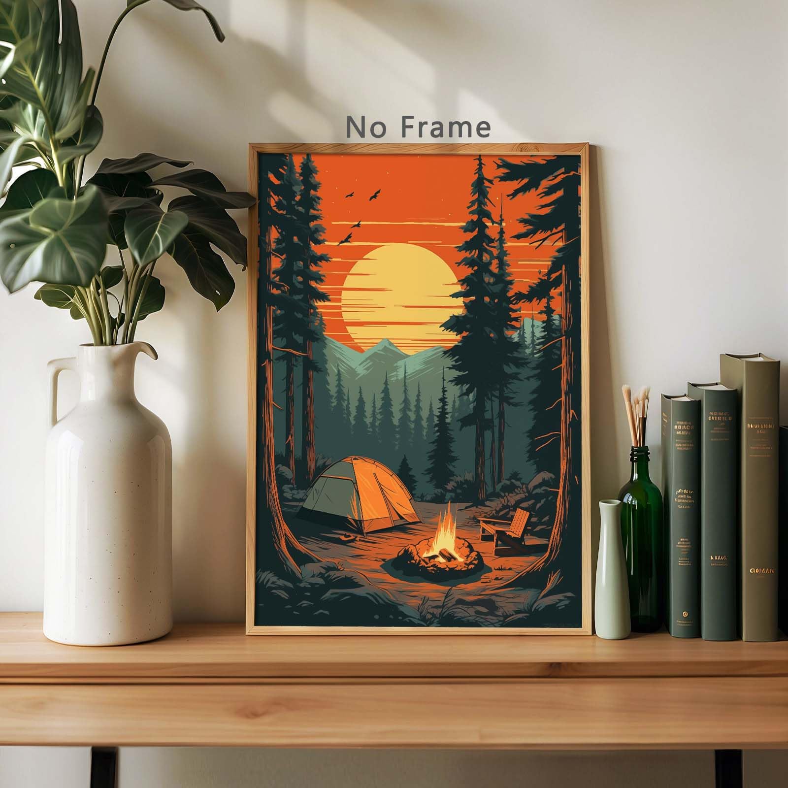 Amazon.co.jp: ビンテージ キャンプ ウォールアート 自然 風景 写真