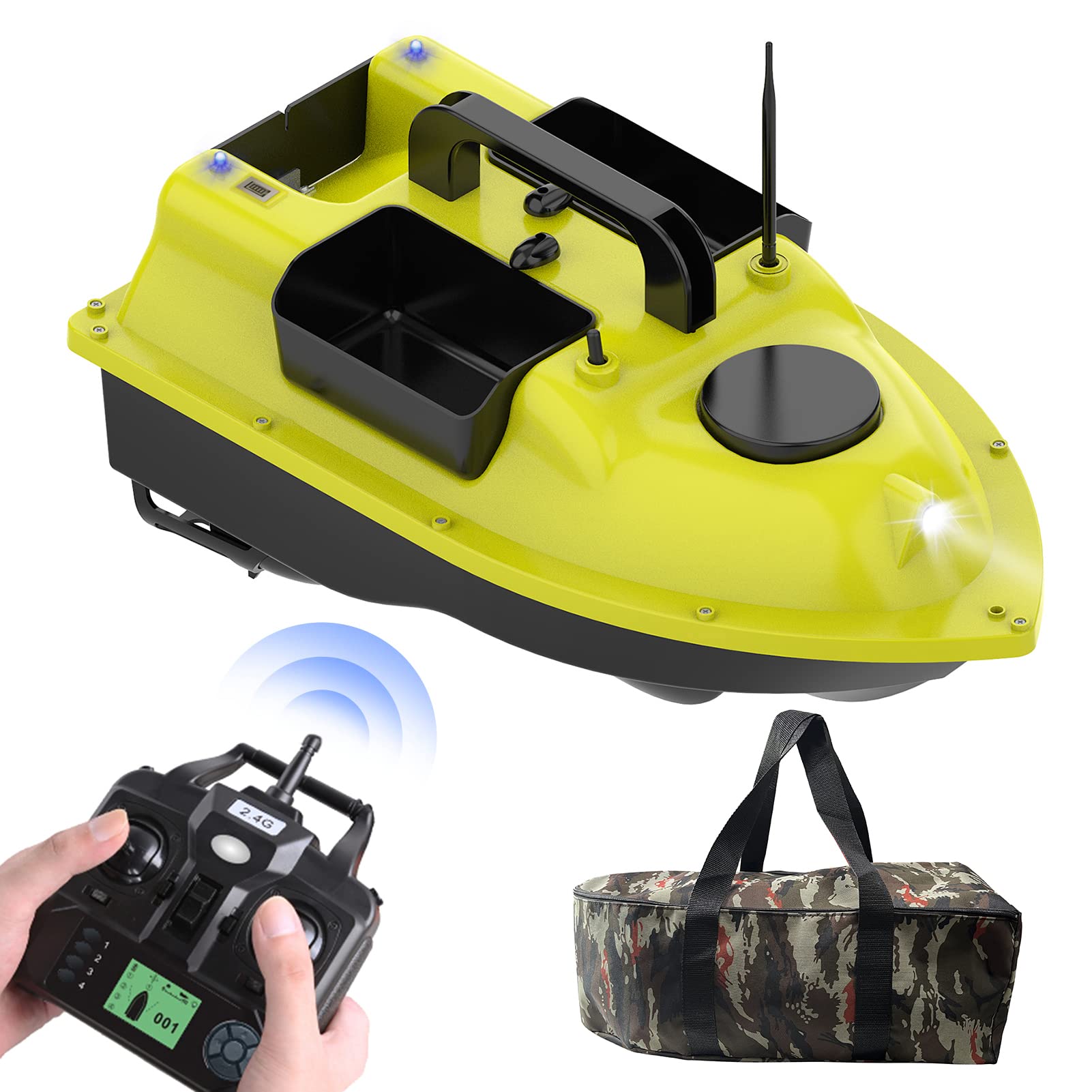 Bait Boat With 3 Containers - Automatic Fishing Boat With 400-500M Remote Range
