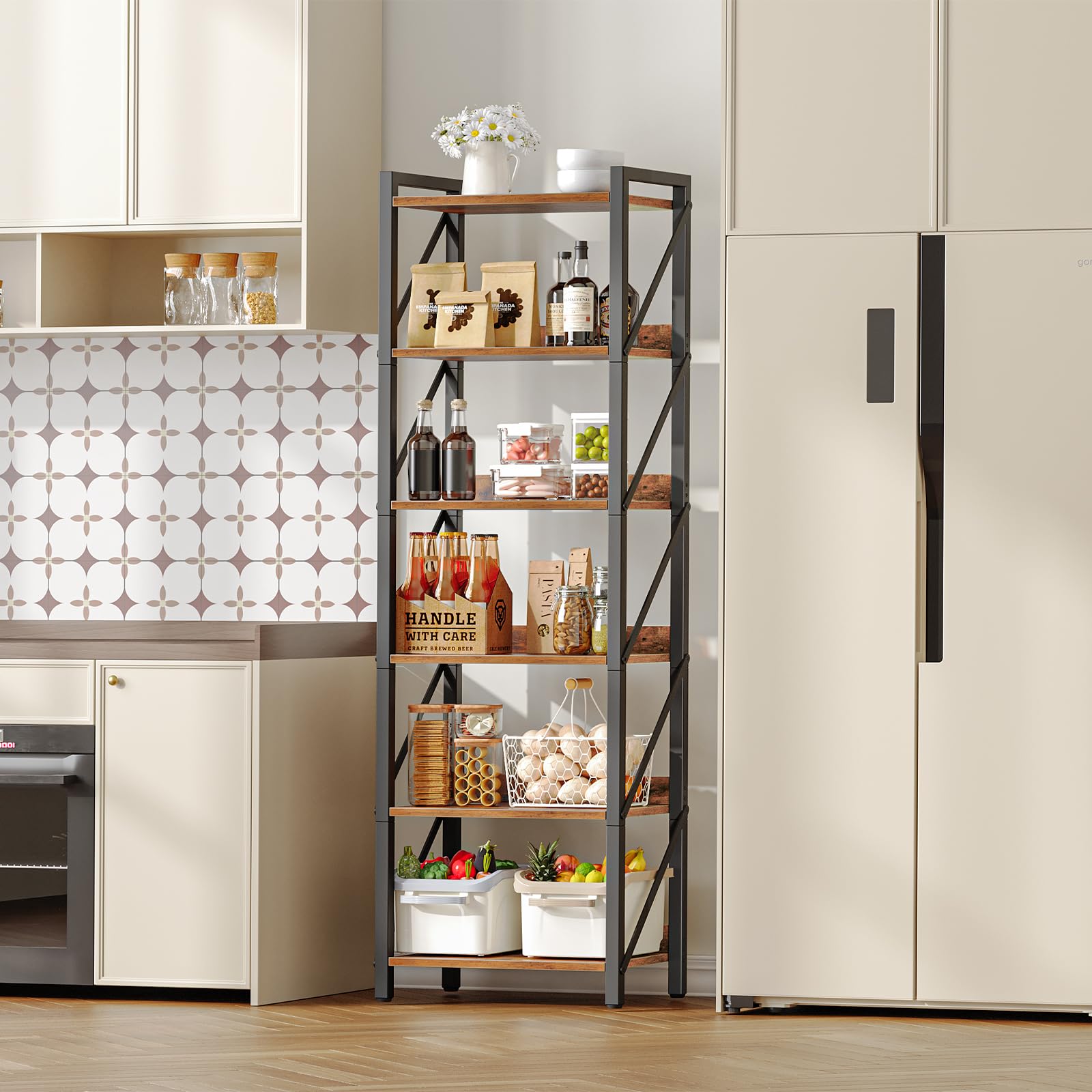 Amazon.com: HOOBRO Bookshelf, 6-Tier Industrial Bookcase, Book
