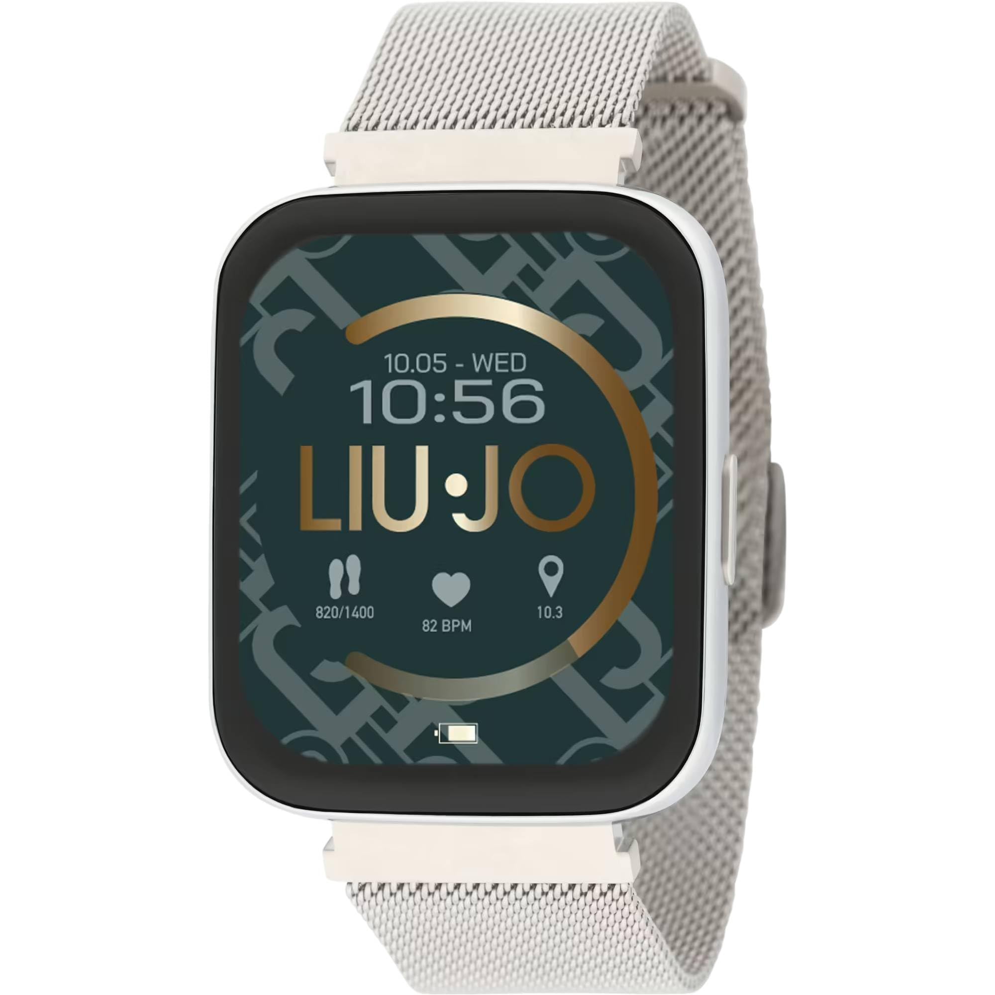 LIU JO SWLJ081 Orologio da donna Voice Man in argento con cinturino in acciaio inox, impermeabile IP67, massimo 30 minuti, diametro cassa: 43 mm