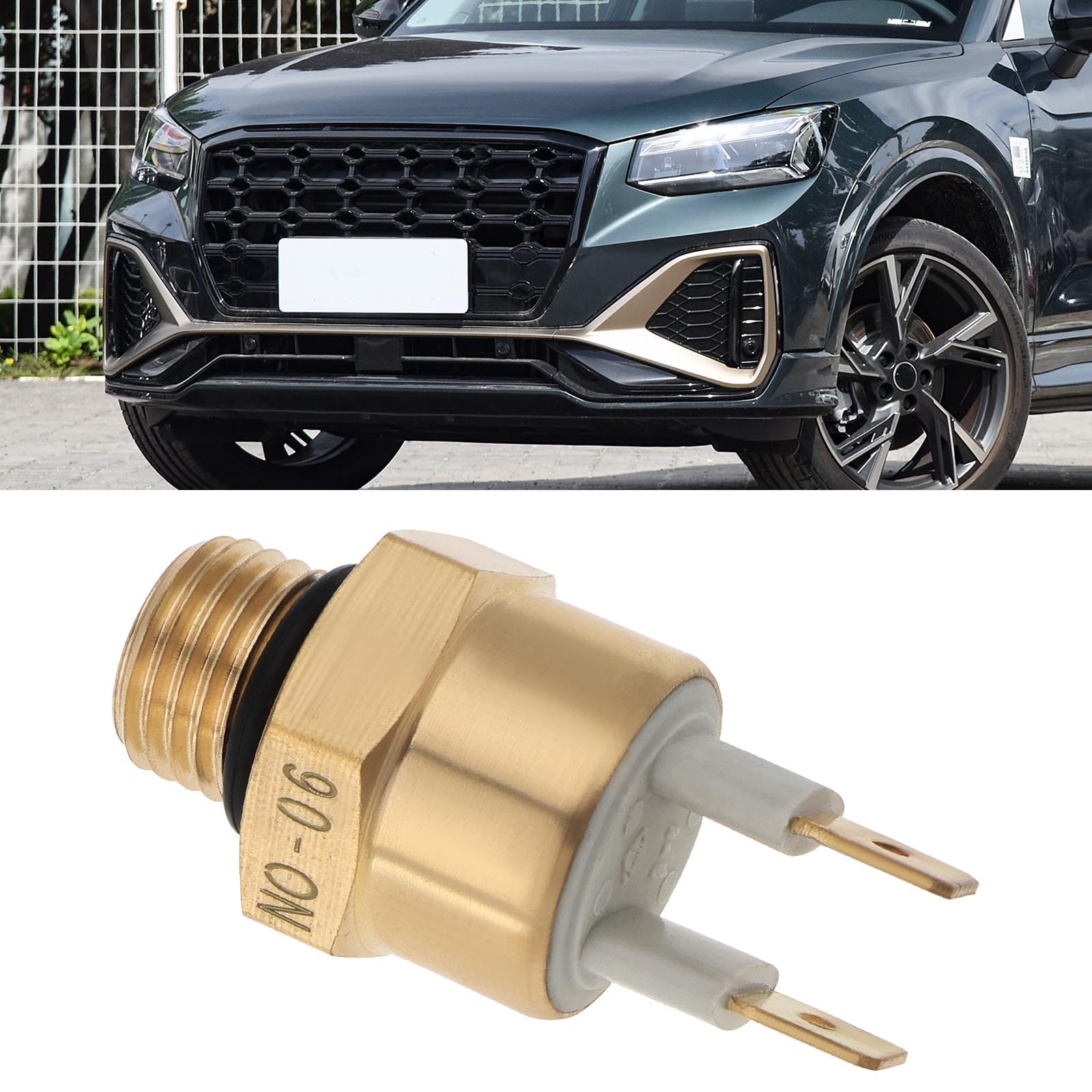 The Lord of the Tools 1Pc M14x1.5 Sensore Temperatura Acqua 12V Interruttore Ventola Radiatore On 90? (194°F) Off 80? (176°F) Sensore Temperatura Motore Ottone