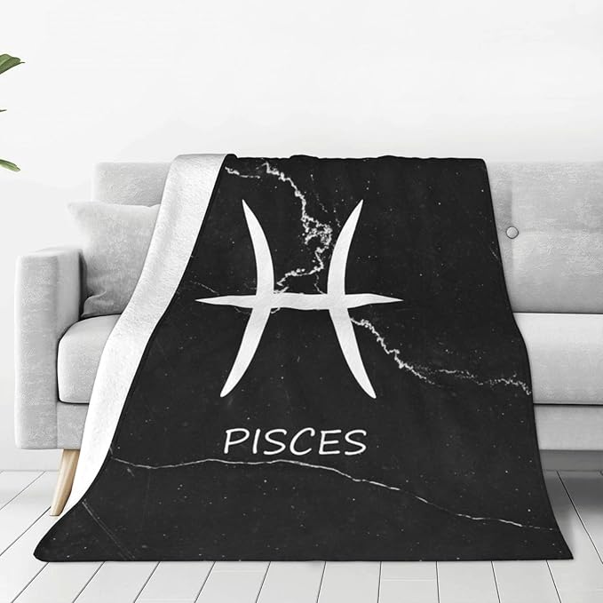 Pisces Sign Throw Blankets Super Soft Warm Large Blanket, for Couch Bed Home Decor 40