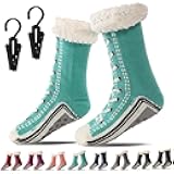 Ultra-Thick Cashmere Slipper Socks - Non-Slip Fluffy Warm Winter Home Socks