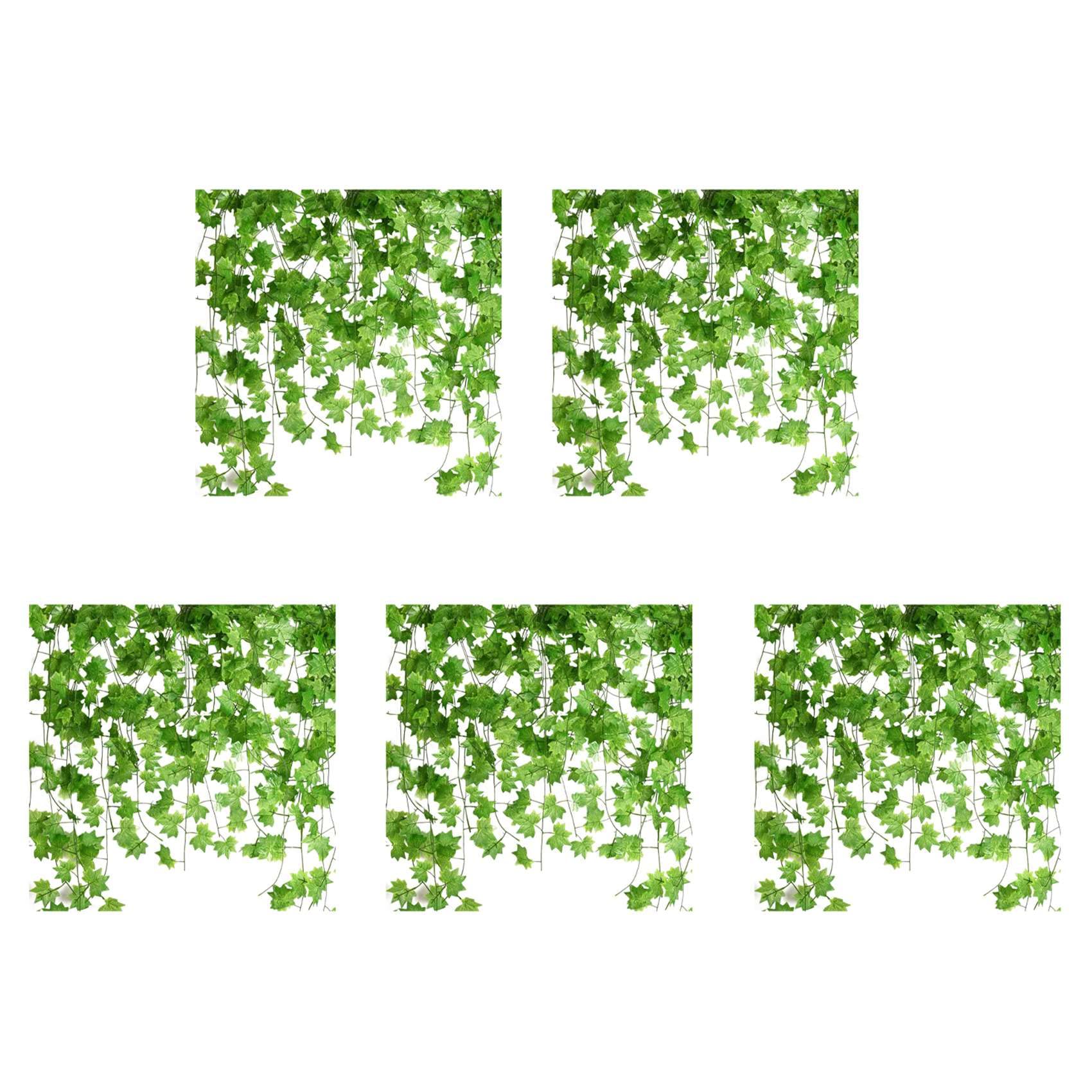 Guirlande de lierre artificiel 7.5Ft souple avec feuilles d'érable réalistes en lot de 60