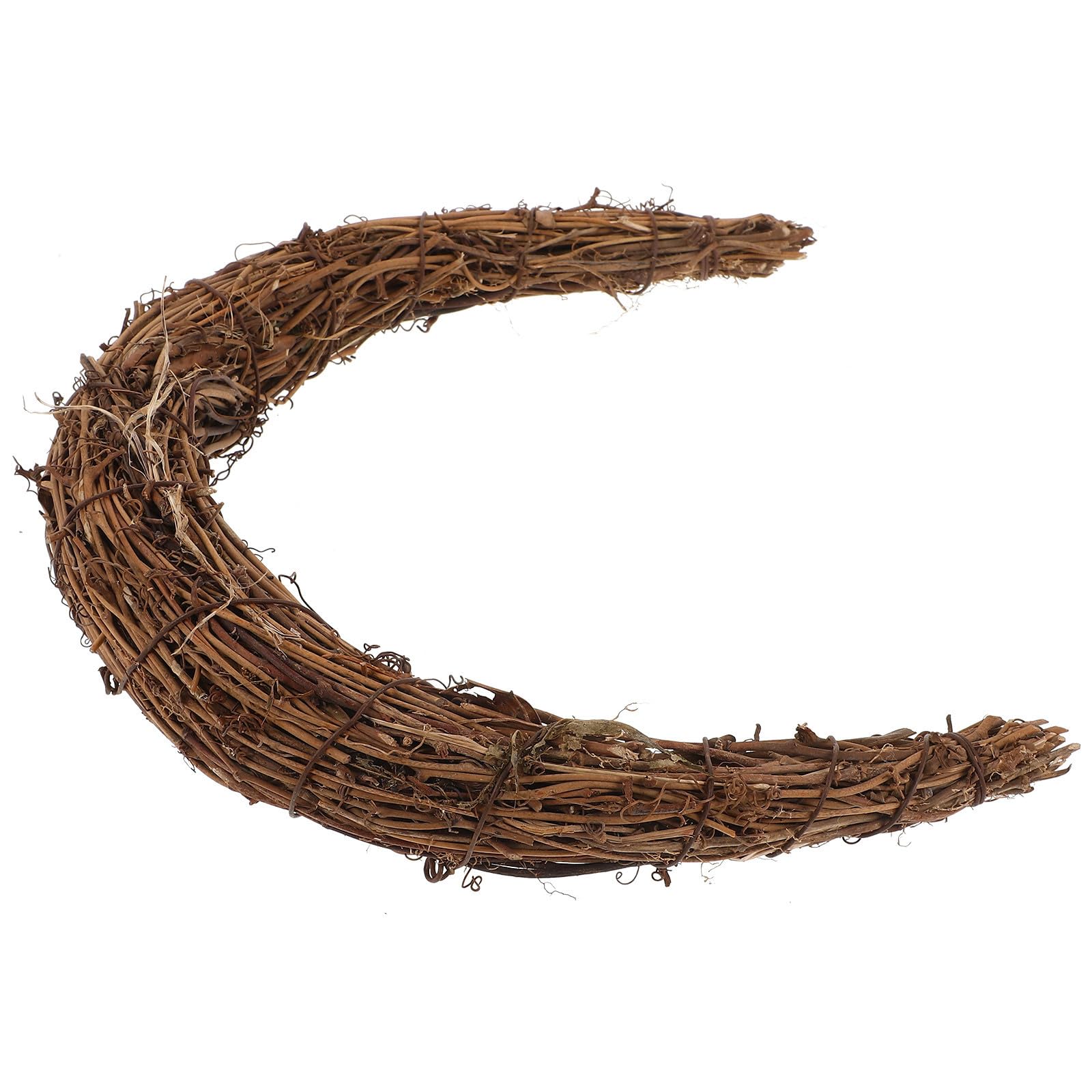 5 Stück Natürlicher Holzkranzrohling Mondform für Weihnachtsdeko