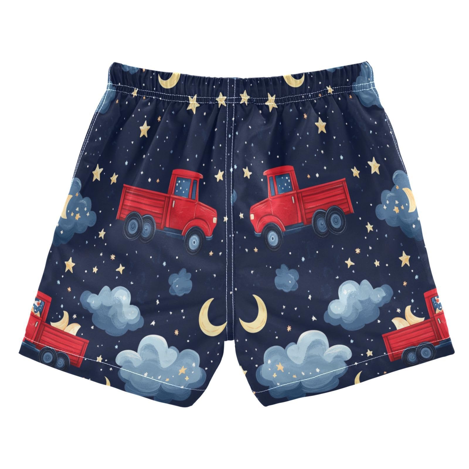 Jucciaco Boys Swim Trunk Quick Dry Beach Board Shorts Truck Car Star Night Swimwear for Kids
