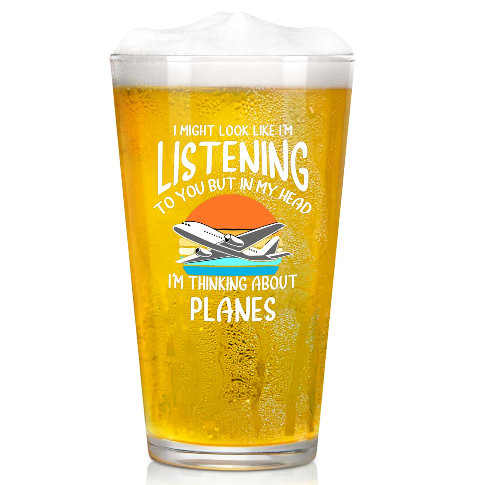 Joymaking Beer Glass Aviation Gifts, Plane Gifts, Teenage Boy Pilot Present 460ml