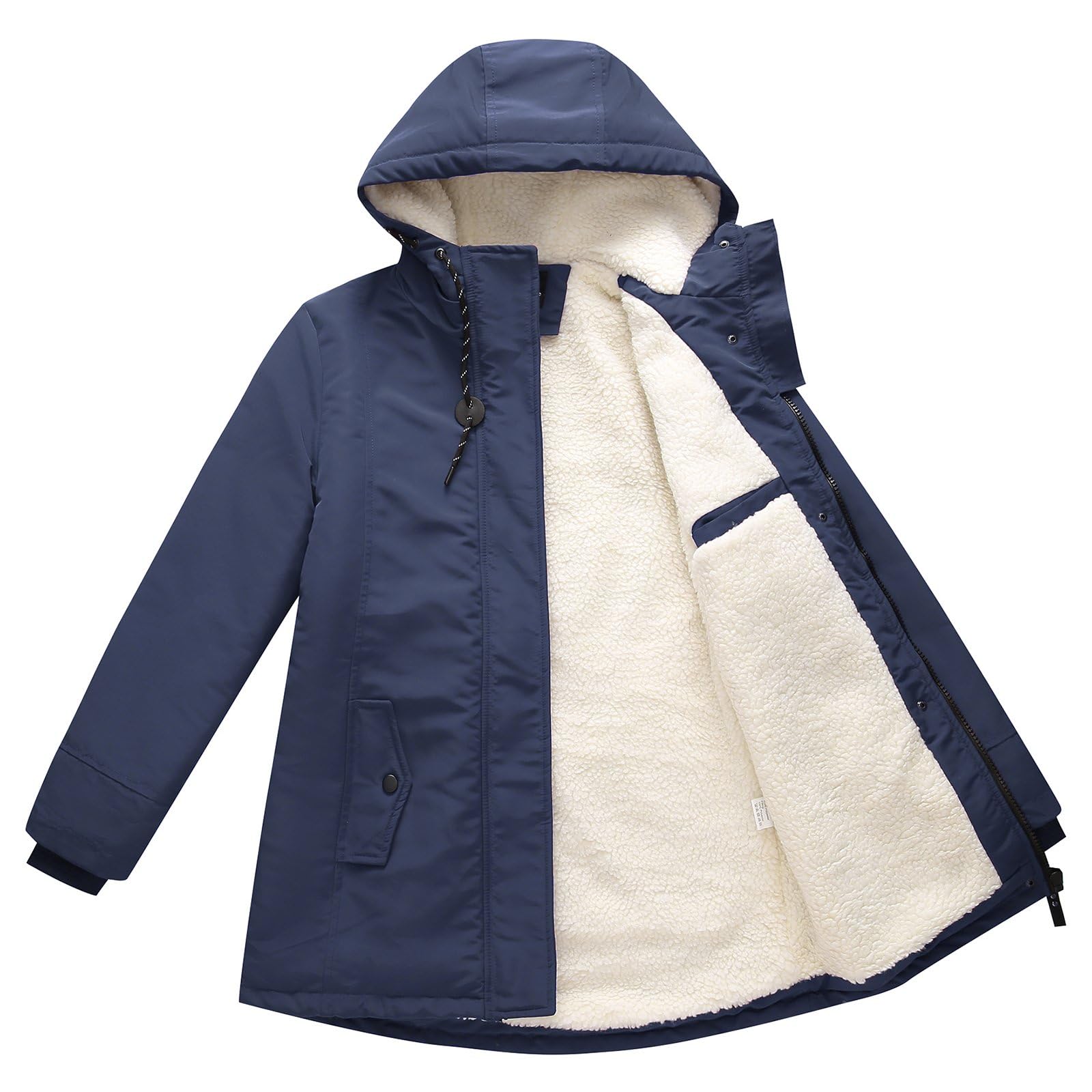 MODFUL Parka doublée Sherpa pour femme - Manteau d'hiver chaud à capuche épais