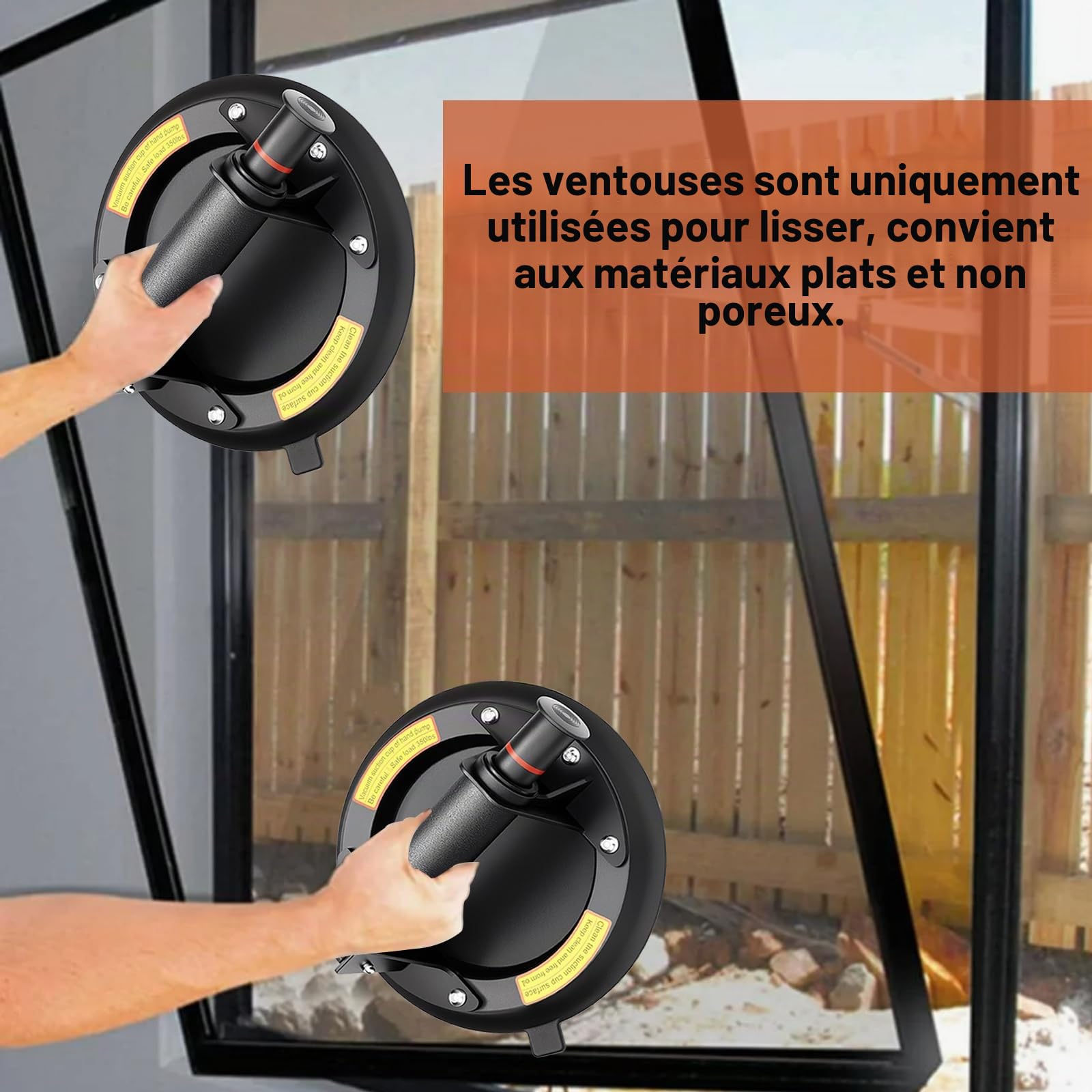 2 Pièces 8" Ventouse Vitrier, Ventouse Carrelage avec Boîte à Outils Portable Ventouse Pare Brise Pour soulever de Vitre,Marbre,Carrelage,Meubles Charge 200 KG