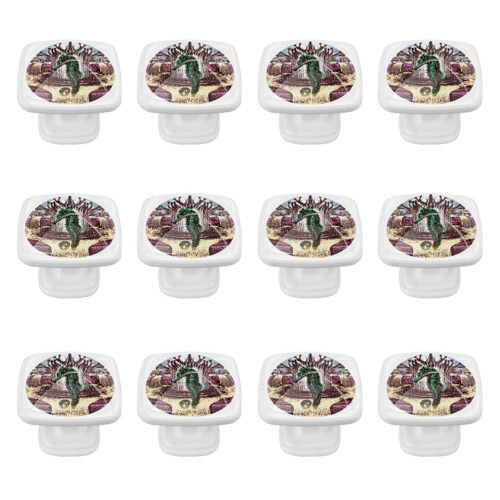 Poignées de tiroir et boutons d'armoires de cuisine hippocampe rétro - 12 pcs