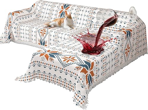 Vista 21 de Fundas de Sofá Seccional para Sofá Seccional 100% Impermeable Funda de Sofá en Forma de L Manta Amigable para Perros y Mascotas 2 piezas de Chenille