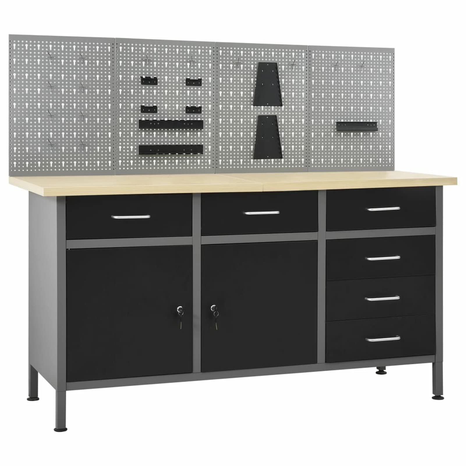 ShGaxin Banco de Trabajo con Cuatro Paneles de Pared, Banco De Trabajo, Mesa De Trabajo Taller, Caballete Mesa, Banco Herramientas, Bancada De Trabalho,