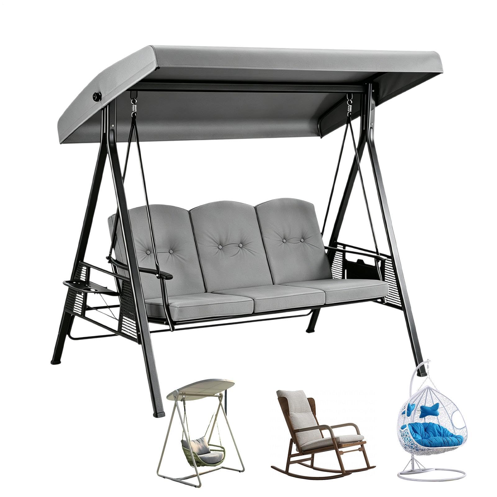 Housse De Remplacement De Toit De Balancelle Résistant au Vent, Anti-UV,