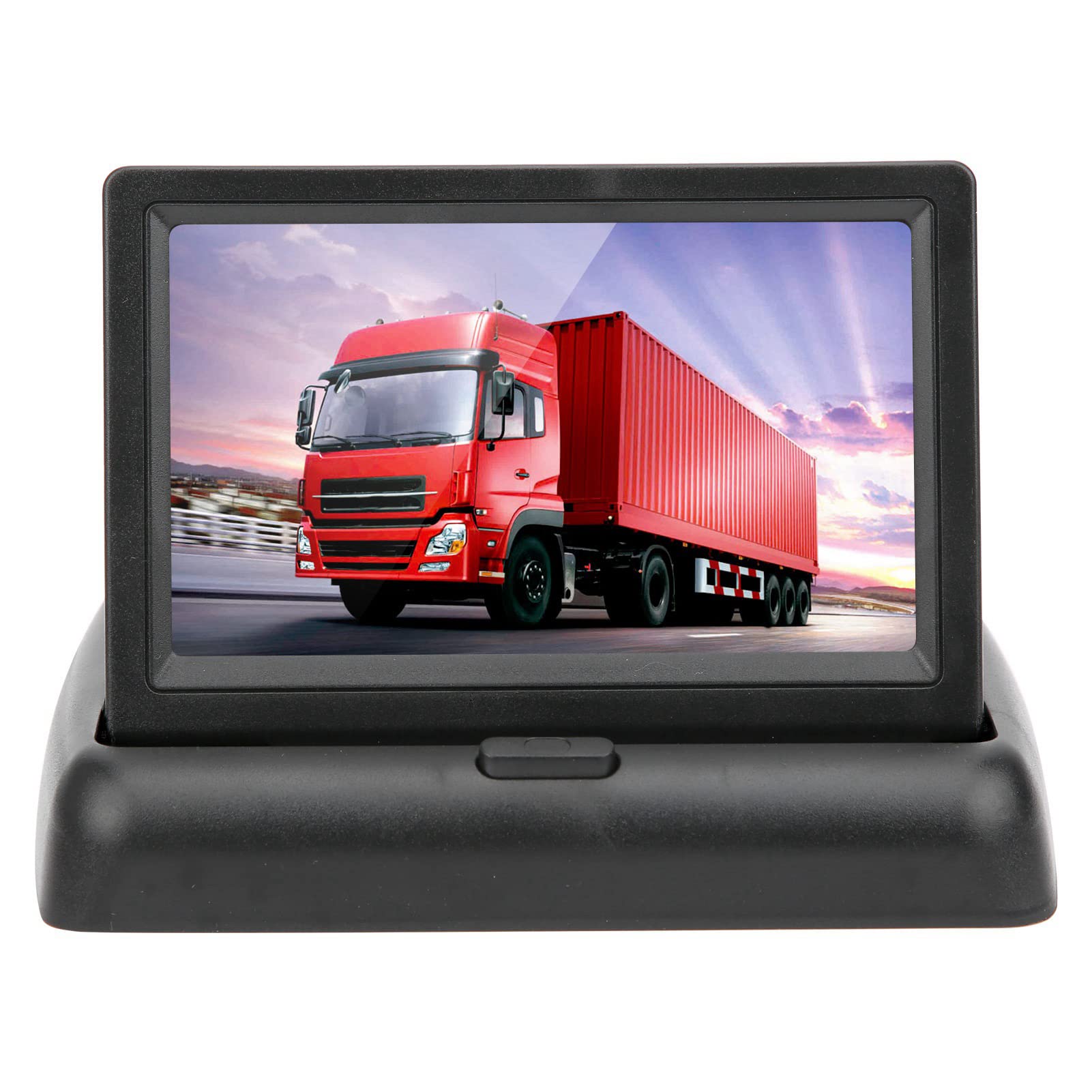 Car LCD Monitor, 4.3in TFT LCD Rear View Monitor Car Rearview Headrest Monitor LCD Screen Dash Stand for Car Video Player for Computer Display for Mini TV