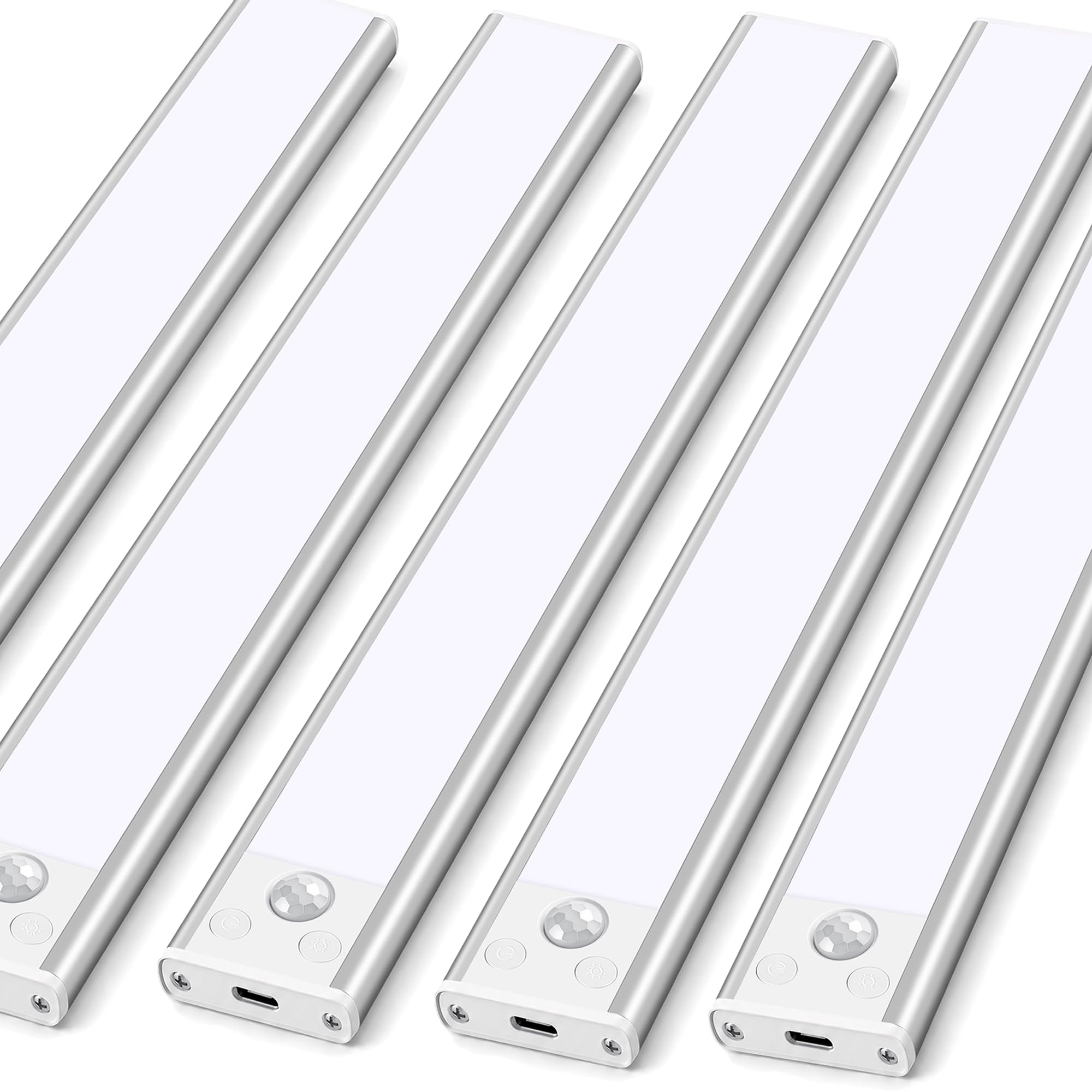 Under Cabinet Kitchen Lights Cupboard - LED Motion Sensor Light Indoor - 2200mAh Rechargeable Battery Operated - Wardrobe Strip Lighting Magnetic Stick Wireless USB Powered Shelf Stairs Counter Closet โ image 1