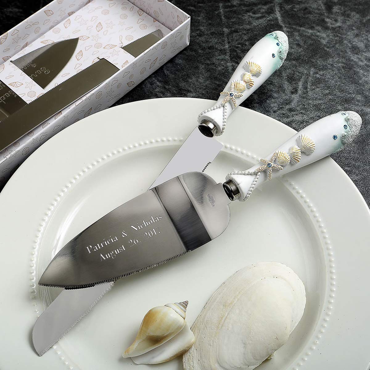 Gifts Infinity® Personalized Wedding Knife and Server Set Free Engraving