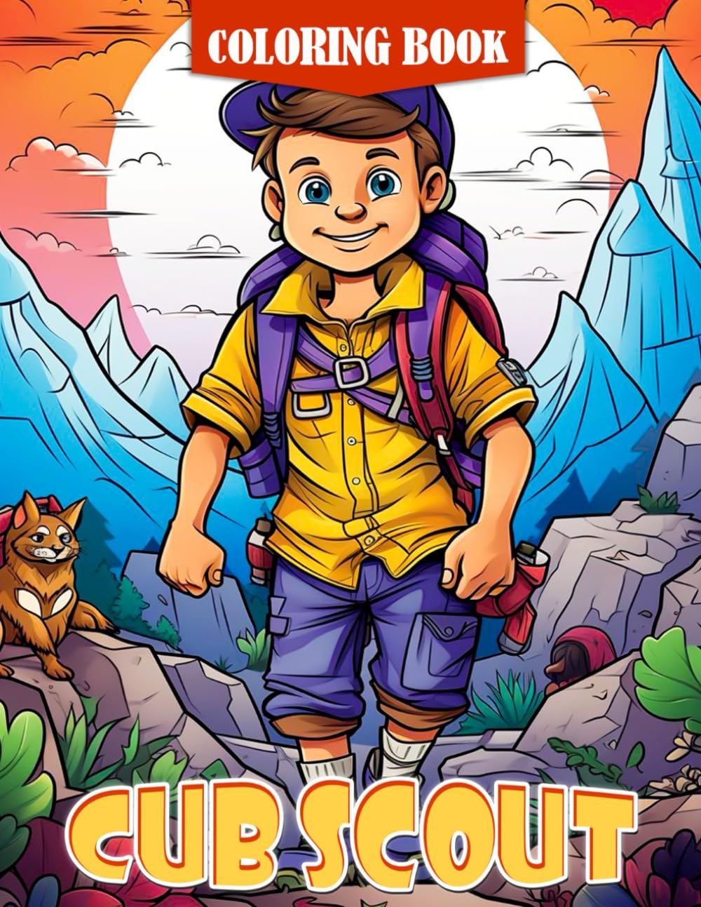 Cub Scout Coloring Book: Cute Coloring Pages Of Scout Kids Camping, Hiking, Backpacking, Perfect Gift For Scouting Lovers