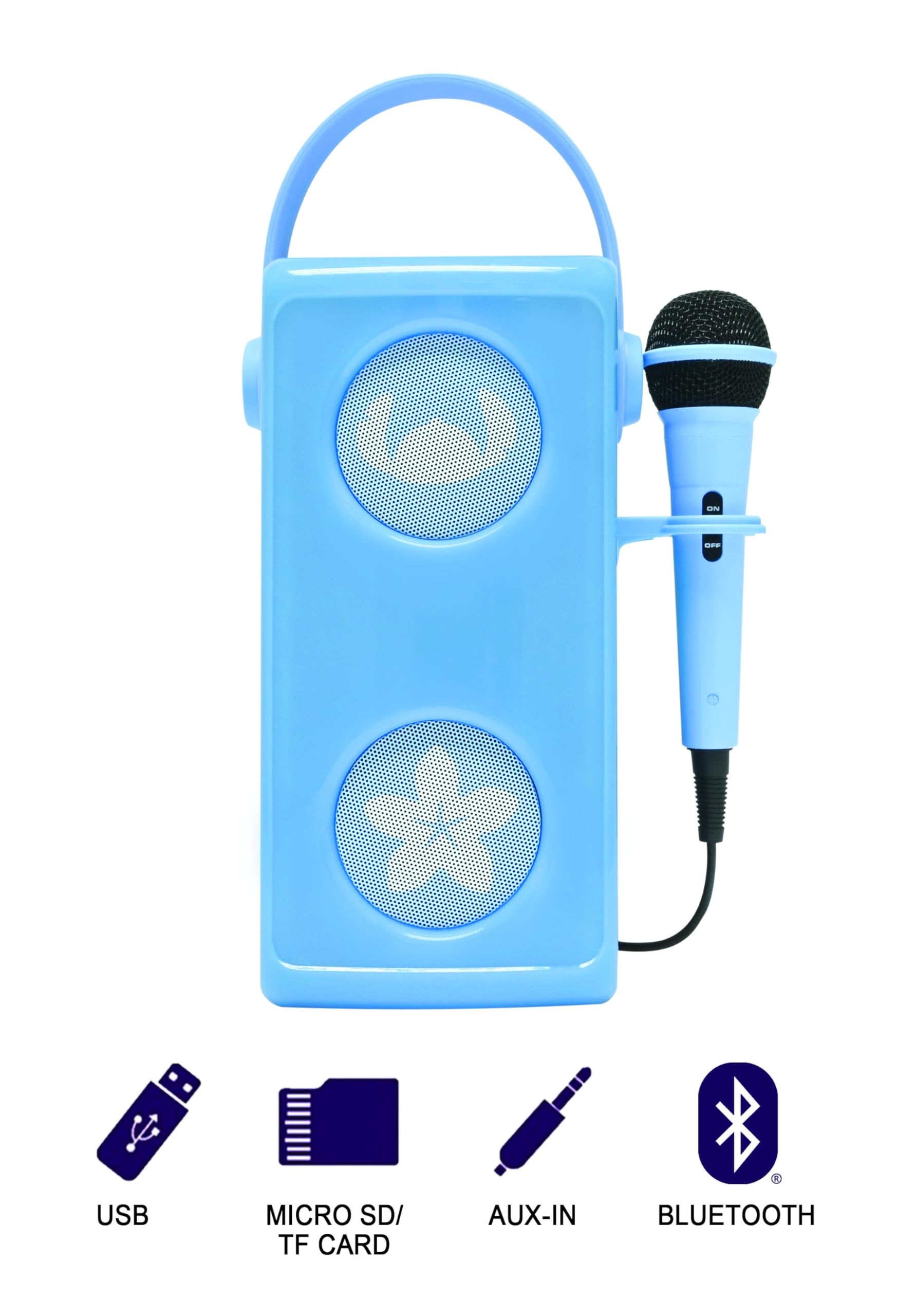 Lexibook, Stitch Enceinte Bluetooth, BTP185DZLXB | Microphone, lumières multicolores, emplacement SD/TF, Batterie rechargeable, Bleu