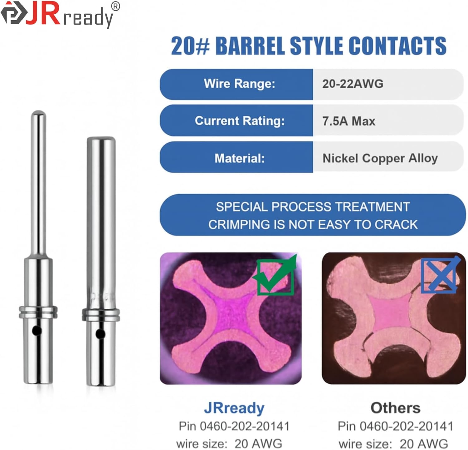 JRready ST6461 Deutsch DTM Connector Kit - DTM Connectors 2 3 4 6 Pin, Size 20# Solid Contacts 20-22AWG, Deutsch Crimp Tool, Waterproof Automotive connectors
