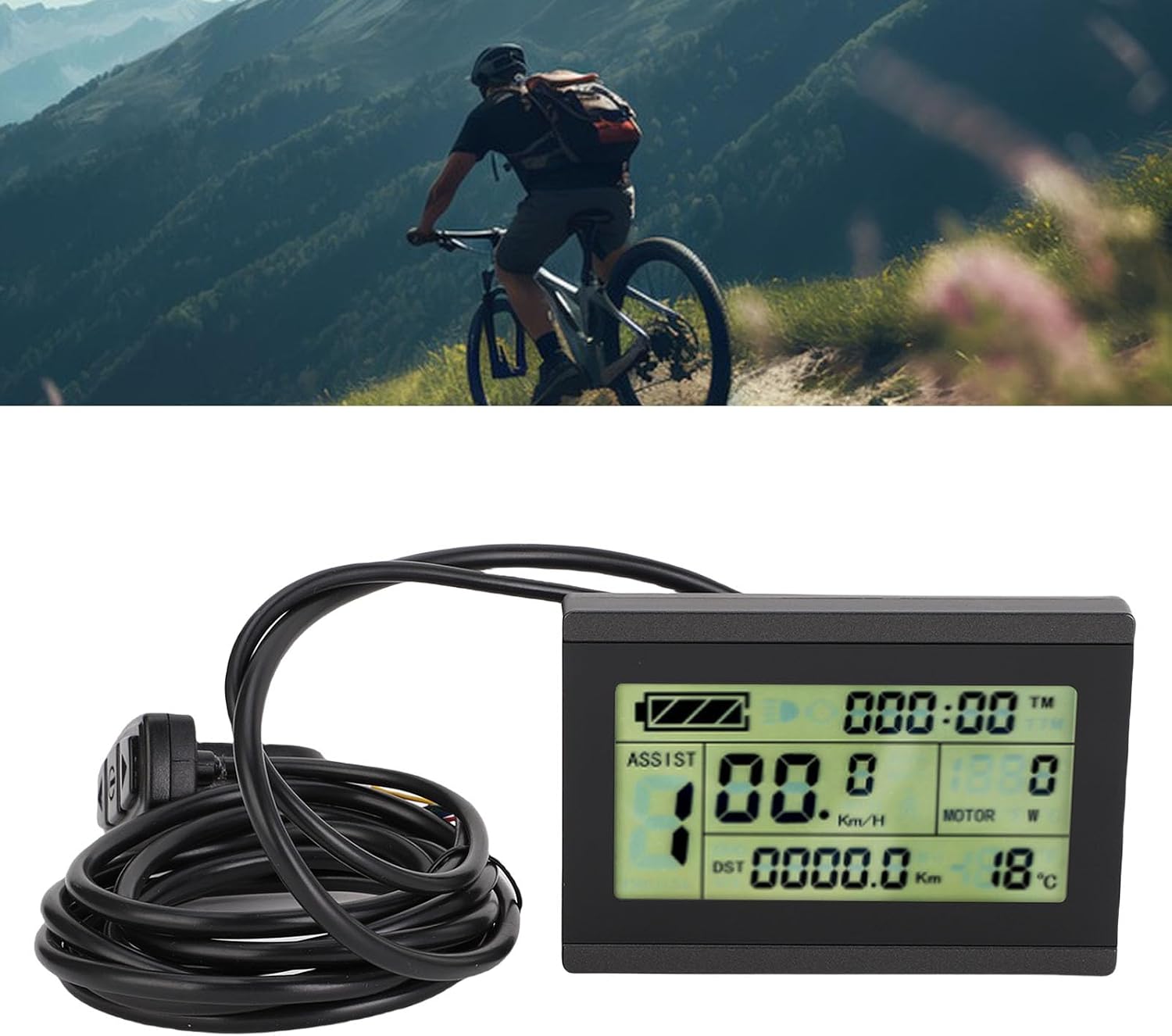 RiToEasysports Electric Bike LCD Display, Cycling LCD Color Control Panel with SM Connector Comm Protocol 1 for Mountain Bicycles and Scooters