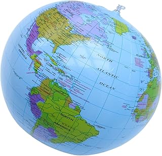 GARENDE Inflatable Globe World 40cm Beach Ball Globe Map for Teaching School Learning Beach Playing