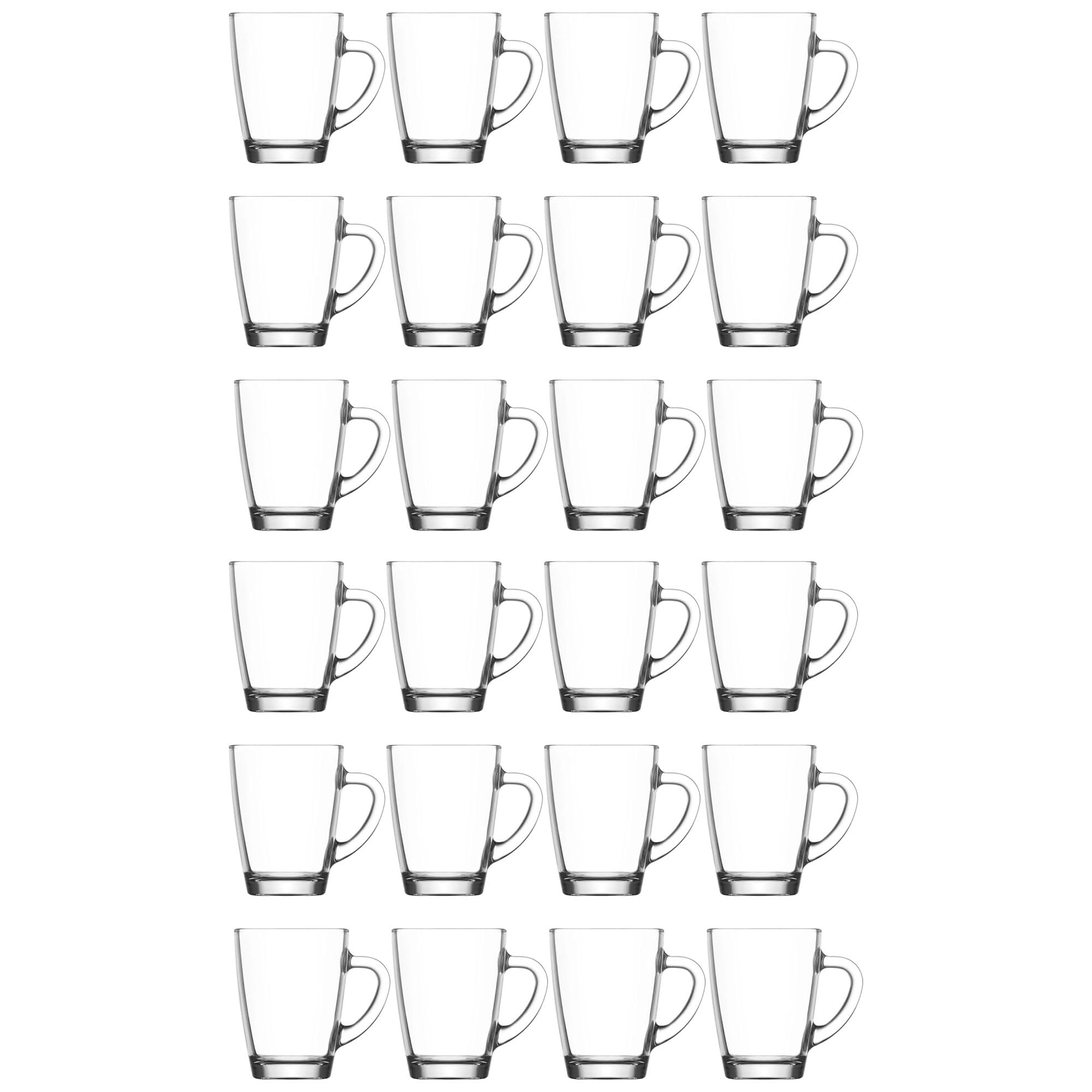 Zestaw szklanek do herbaty 6,12 lub 24-częściowy, z uchwytem 250 ml, z wysokiej jakości szkła, idealne do gorących napojów, kakao, latte macchiato i cappuccino nadają się do mycia w zmywarce