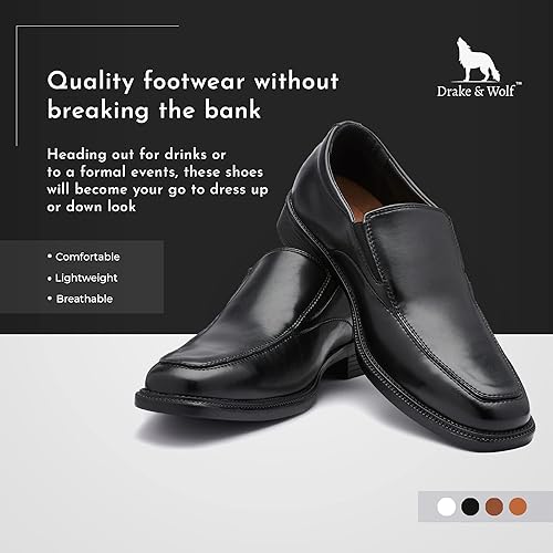 Miniatura 2 de Drake & Wolf Mocasines para hombre, zapatos de vestir para hombre, mocasines clásicos de cuero de microfibra hechos a mano para hombre, zapatos de