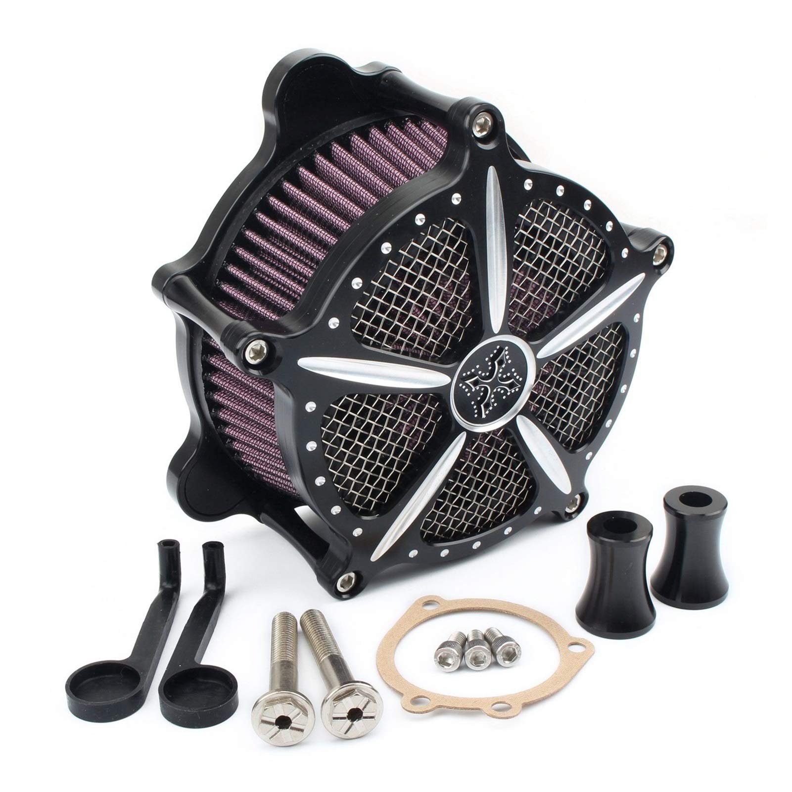 Filtr powietrza motocyklowy filtr wlotowy zestaw aluminiowy, dla Harley, Dyna Fatboy Softail Breakout Touring Road Glide FLD 1993-2017