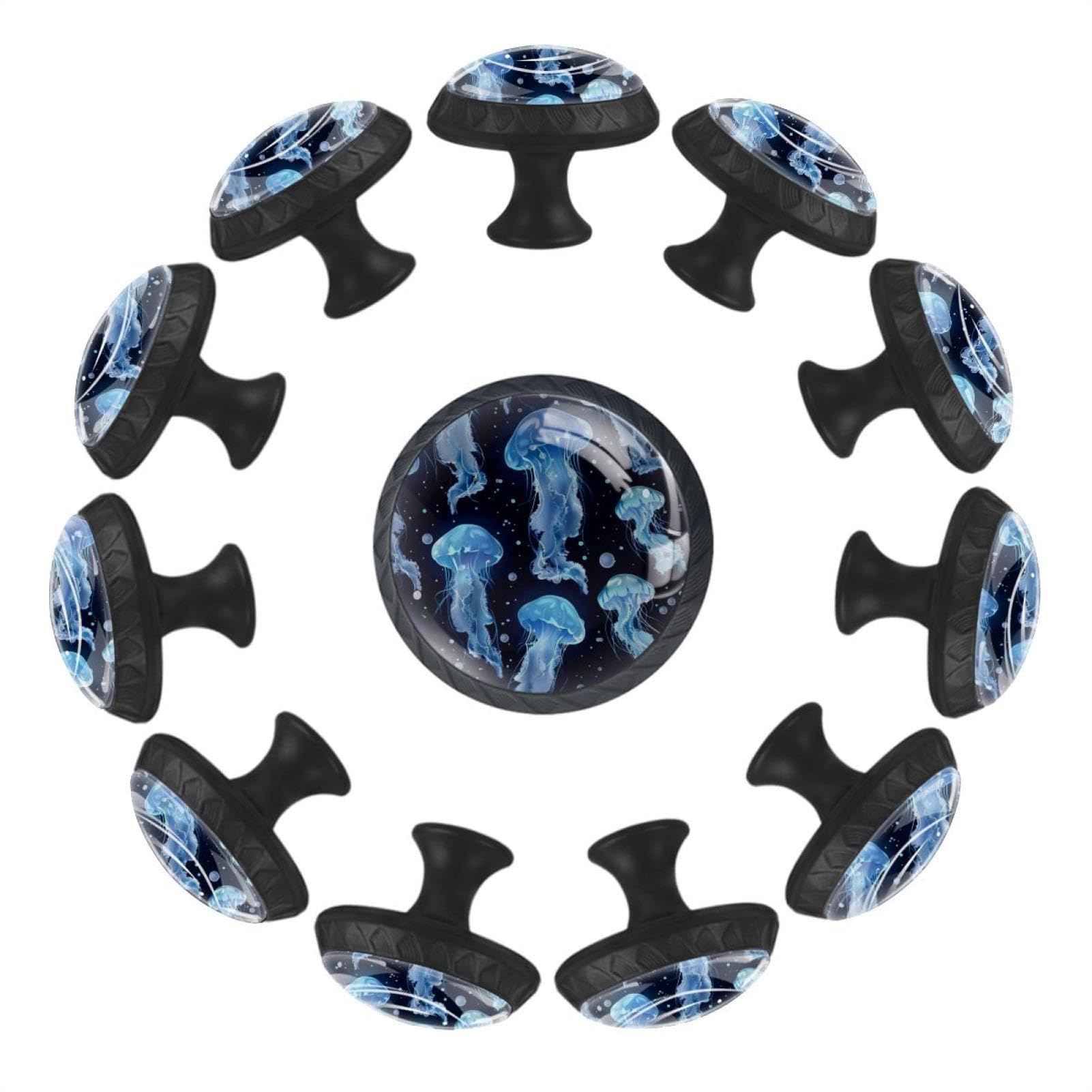 Boutons de tiroir méduse bleue en cristal pour réparer meuble de bureau