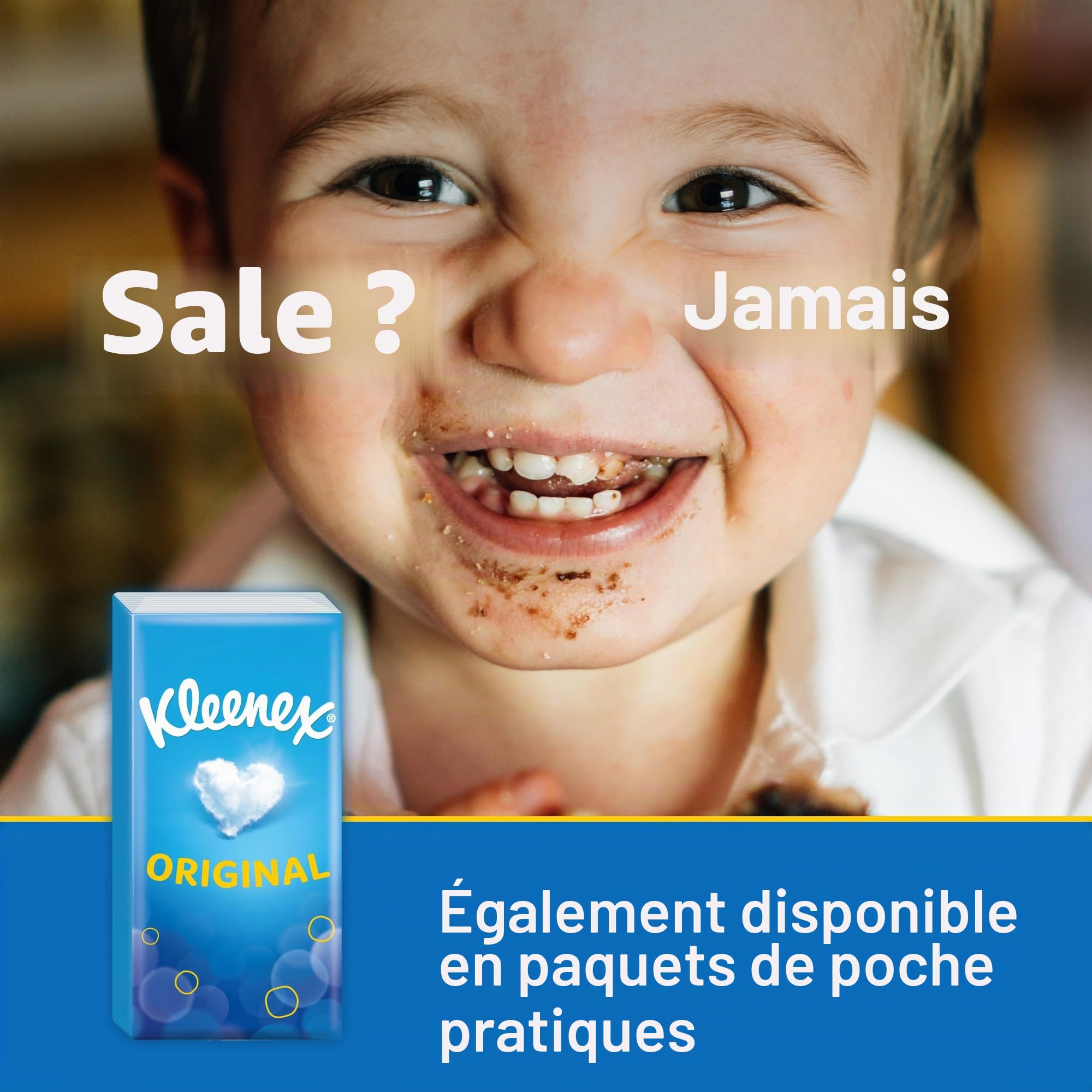 Kleenex Original Lot de 12 boîtes de mouchoirs pour le visage - Mouchoirs doux pour un usage quotidien - Doux pour la peau de votre famille avec une touche de coton