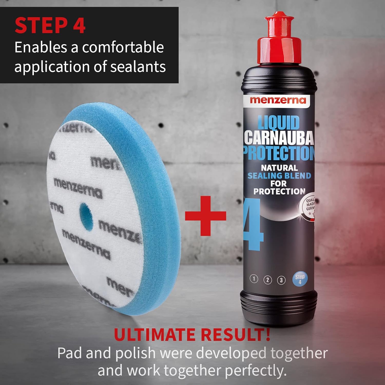 MENZERNA 4 Pcs 6 Inch Premium Polishing Pad Kit I Scratch Repair, Fine Polishing, Shine & Sealing I Body Repair Buffing & Polishing Pads with Safety Edge & Velcro Attachment I Washable & Long Lasting