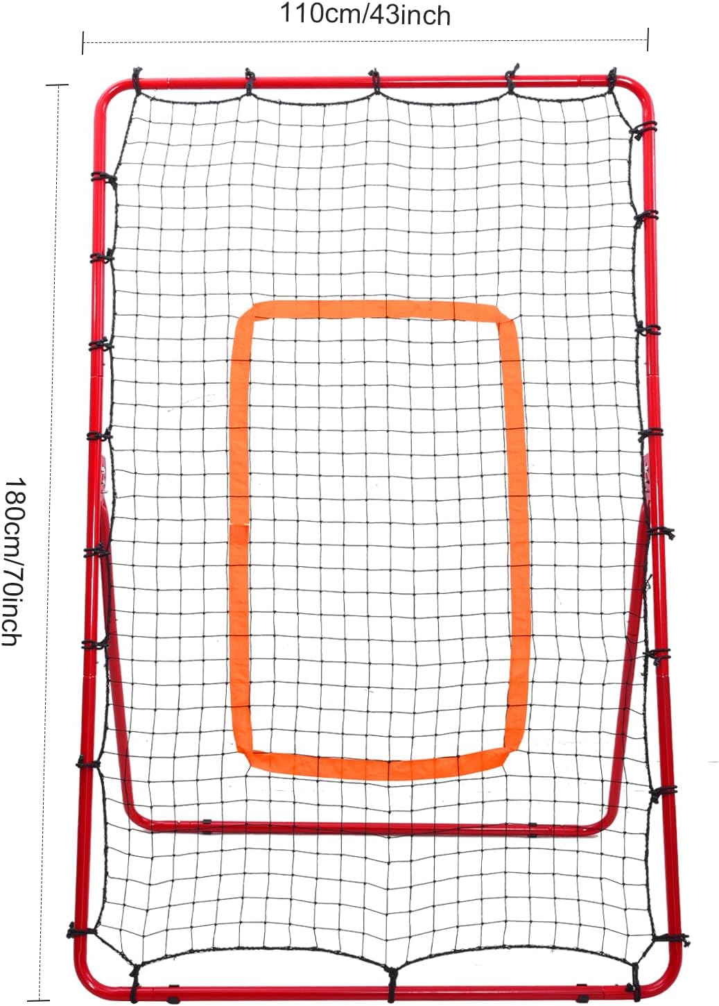 6 X 4 Ft Rebounder for Volleyball, Rebounder Net, Volleyball, 6 X 4 Ft Return Board Net, Practice Equipment, 4 Adjustable Rebound Angles - Portable Trainer(Red)