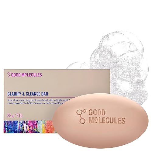 Good Molecules Clarify and Cleanse Bar - Barra sin jabón con ácido salicílico, BHA para equilibrar y limpiar el tono de la piel, limpiador corporal