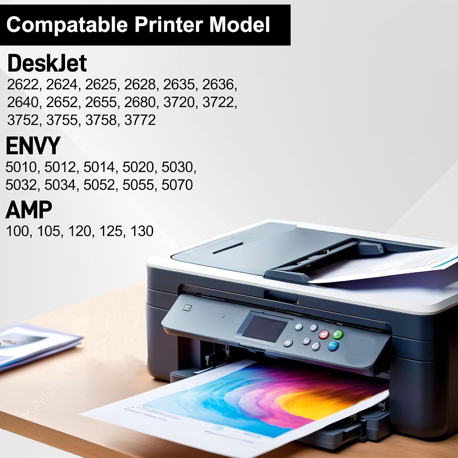 65XL Black/Tri-Color Ink Cartridges Combo Pack High-Yield (2-Pack), Replacement for HP DeskJet 3755, 3772, 3722, 3752, 3700 Series; 2622, 2652, 2600 Series;Envy 5055, 5052, 5014, 5000 Series T0A36AN