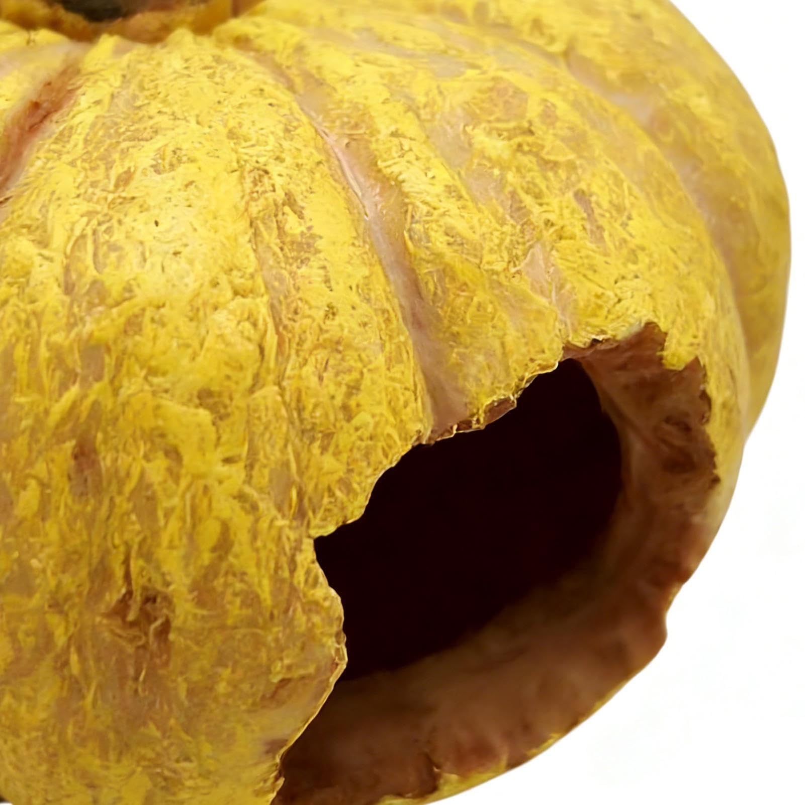 Refugio para Reptiles Cueva de Resina con Forma de Calabaza | Escondite para Tortuga Hábitat y Refugio para Terrario para Geckos, Serpientes, Lagartos, Dragones Barbudos y Ranas
