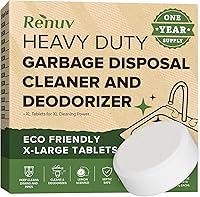 Vista 1 de Renuv® Garbage Disposal Cleaner and Deodorizer Tablets Drain Freshener, Foaming Citrus Scent, Sink Odor Refresher for Kitchen Garbage Disposer