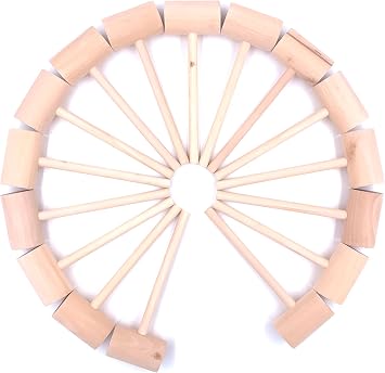 GP 16Pcs Wooden Crab Mallets، German Style، 7.75 "Straight Head، Wood Color، 0.46kg