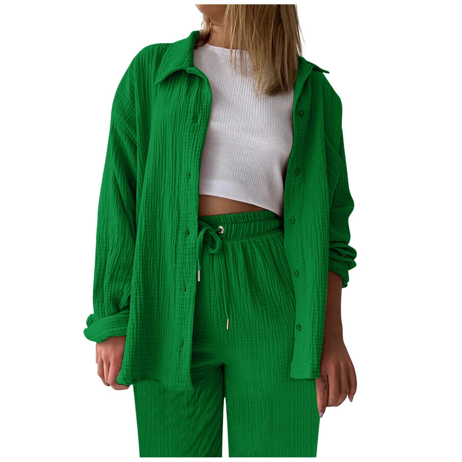 Pantaloni estivi da donna e top – 2 pezzi, da donna, taglie grandi, elegante, in cotone, da jogging, per il tempo libero, oversize, per la casa, Y2K Tracksuit