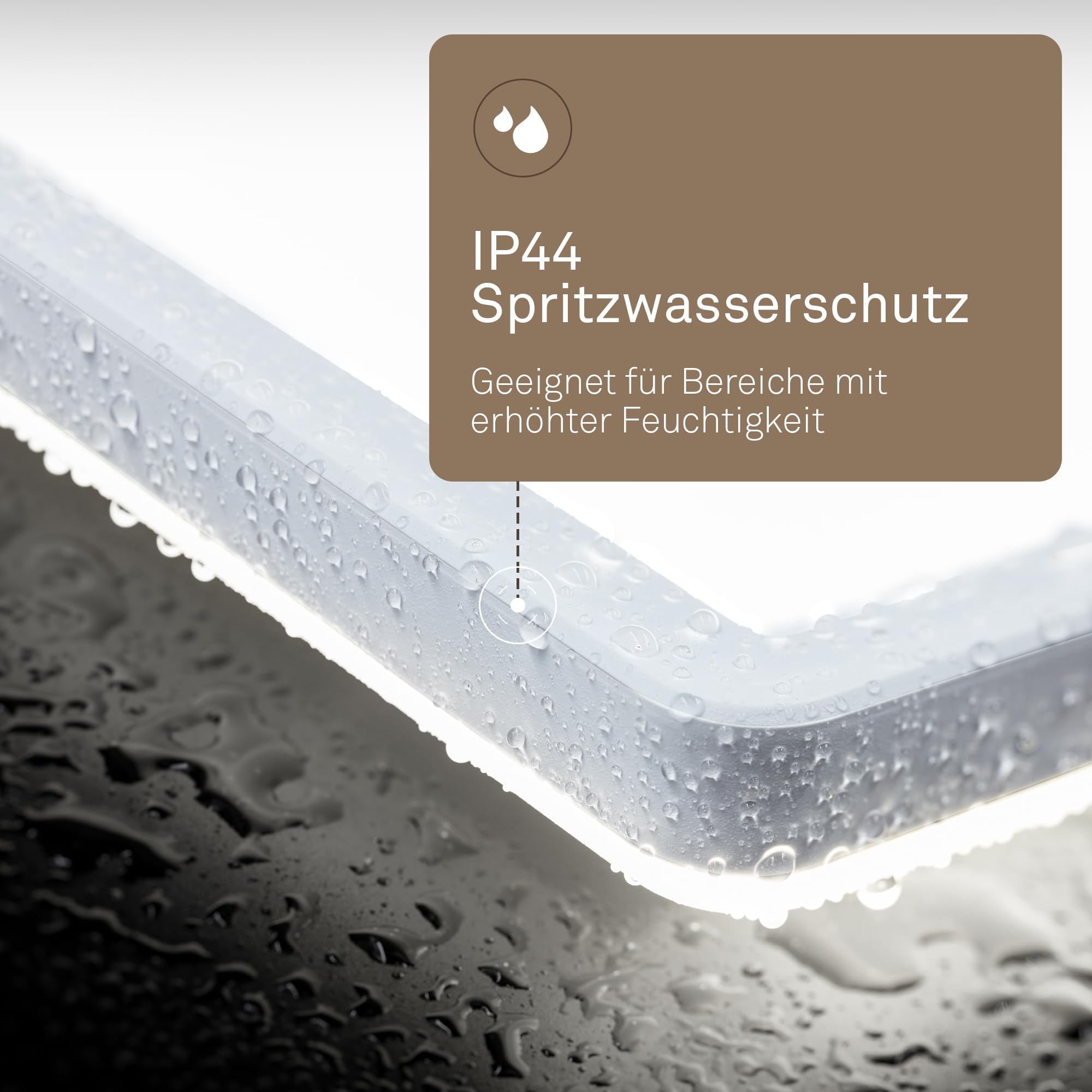 B.K.Licht - Lámpara LED de techo con luz indirecta, plana, luz blanca neutra, IP44, panel, lámpara LED, lámpara de techo, lámpara de baño, lámpara de salón, lámpara de cocina, 98 x 20 x 3 cm, blanca