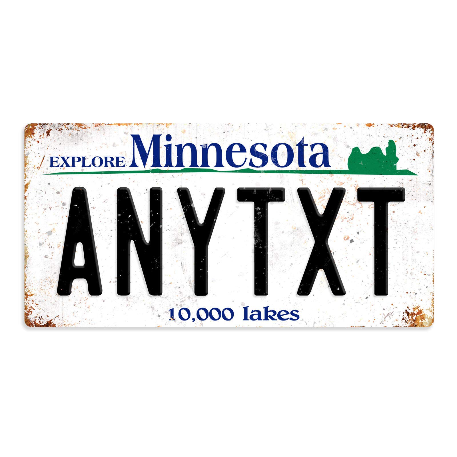 Toasted Merch Minnesota Personalised American Number Plates - Custom – Sticky Pads | Printed Metal Wall Sign Plaque Printed Metal Wall Sign Plaque Show Plate