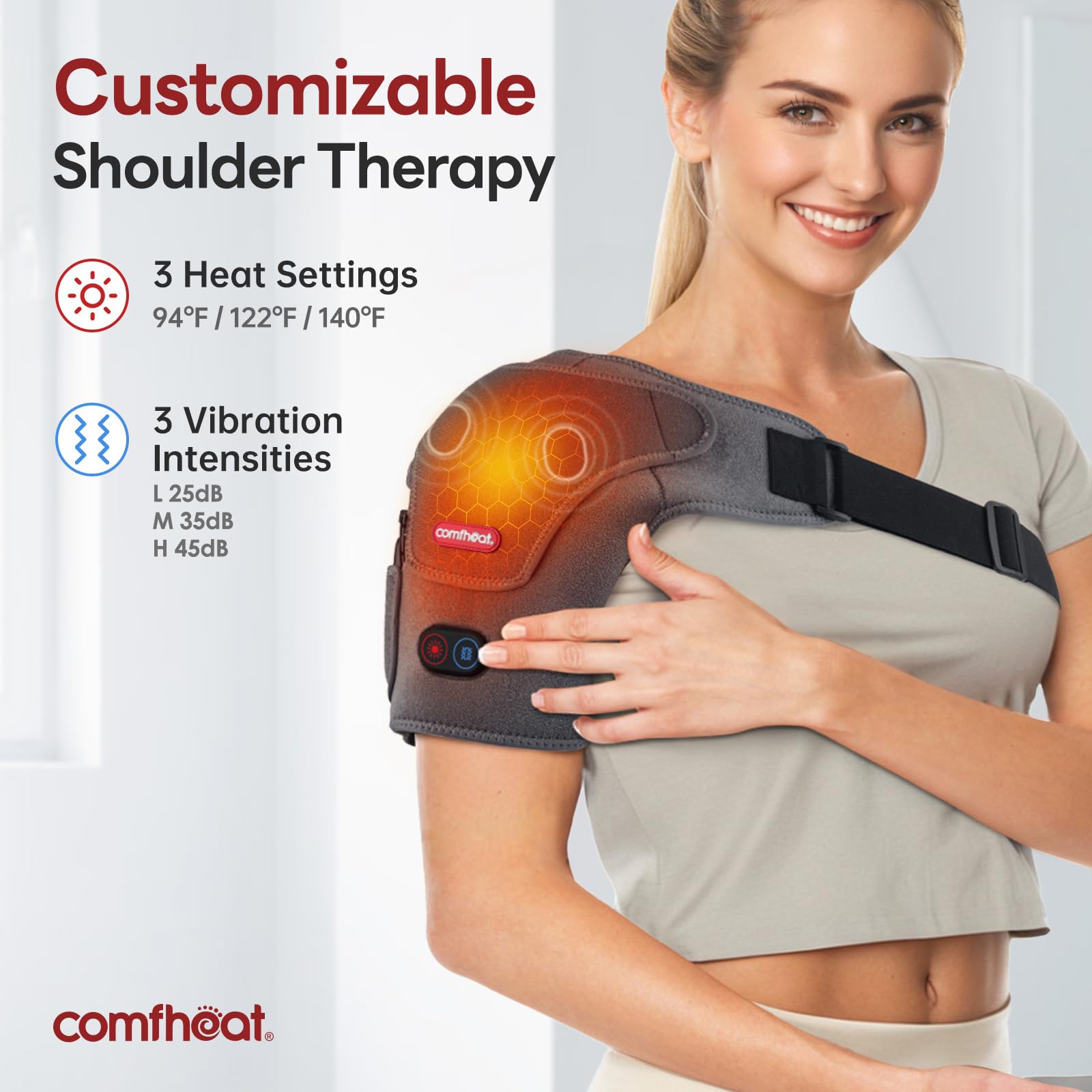 Amazon.com: comfheat Cordless Shoulder Heating Pad with Vibration Massage for Frozen Shoulder Rotator Cuff Pain Relief, 5000mAh Battery Powered Heated Shoulder Brace Wrap, 1-3H Hot Compress for Men & Women : Health Amazon.com: comfheat Cordless Shoulder Heating Pad with Vibration Massage for Frozen Shoulder Rotator Cuff Pain Relief, 5000mAh Battery Powered Heated Shoulder Brace Wrap, 1-3H Hot Compress for Men & Women : Health