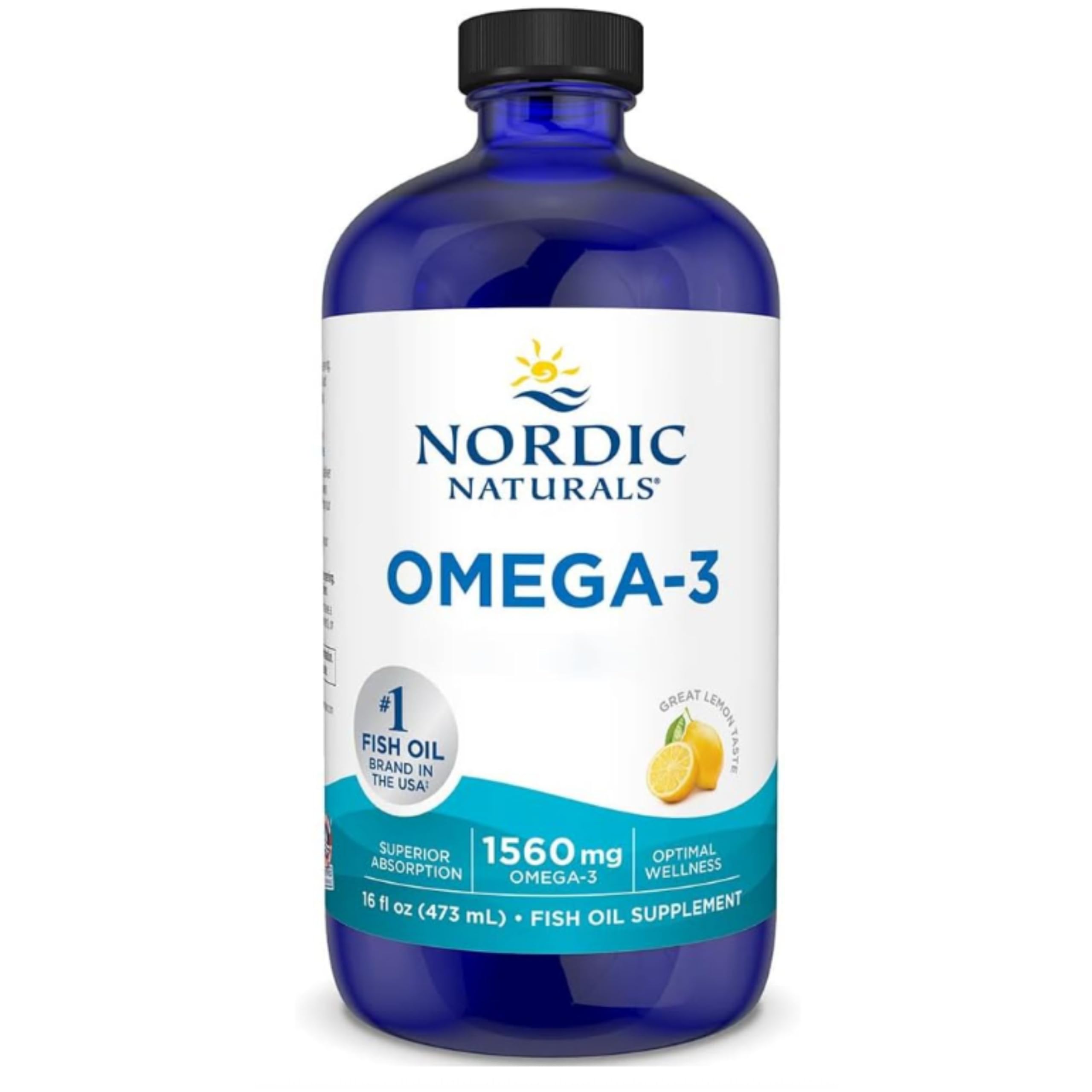 Nordic Naturals, Omega 3 flüssig, 473 ml, 1.560 mg Omega-3 je Dosis mit EPA und DHA, Omega 3 Öl mit Zitronengeschmack, glutenfrei, sojafrei, ohne Gentechnik