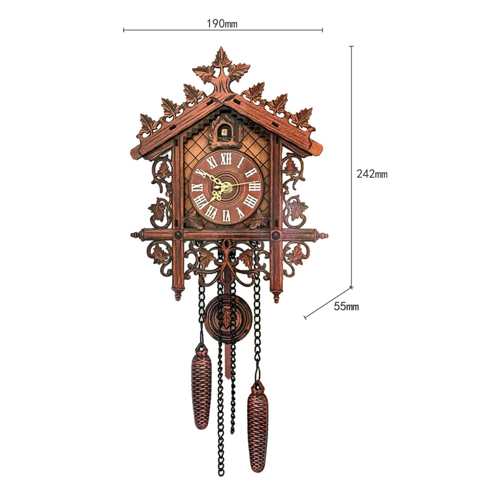 Orologio a cucù, meccanico, in legno, decorazione per casa e ristorante, design retrò per soggiorno