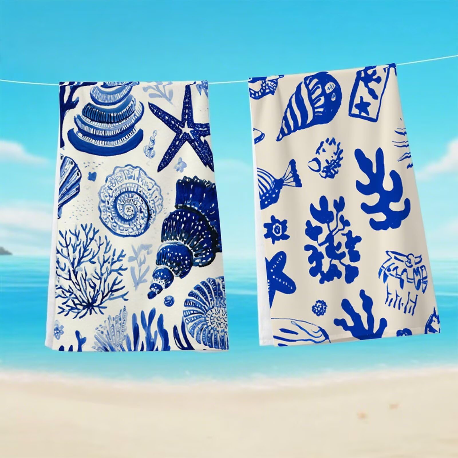 Telo Mare Microfibra 90x180 cm Telo Mare Grande, Asciugamano Palestra Assorbente Asciugatura Rapida, Asciugamano Mare Antisabbi Stuoia Spiaggia per Piscina, Campeggio, Viaggio - Blu Nordico G1-164