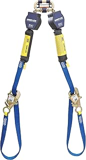 3M DBI-SALA Nano-Lok 3101374 Tie Back Self Retracting Lifeline, 9', 3/4" Dynema Polyester Web, Tie-Back Hook, Quick Connector For Harness Mounting, Blue