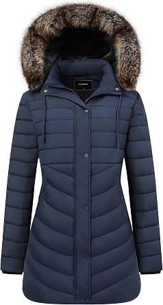 GOLDLADIES Womens Long Winter Coat Waterproof Puffer Jacket Thickened Down Parka With Hood