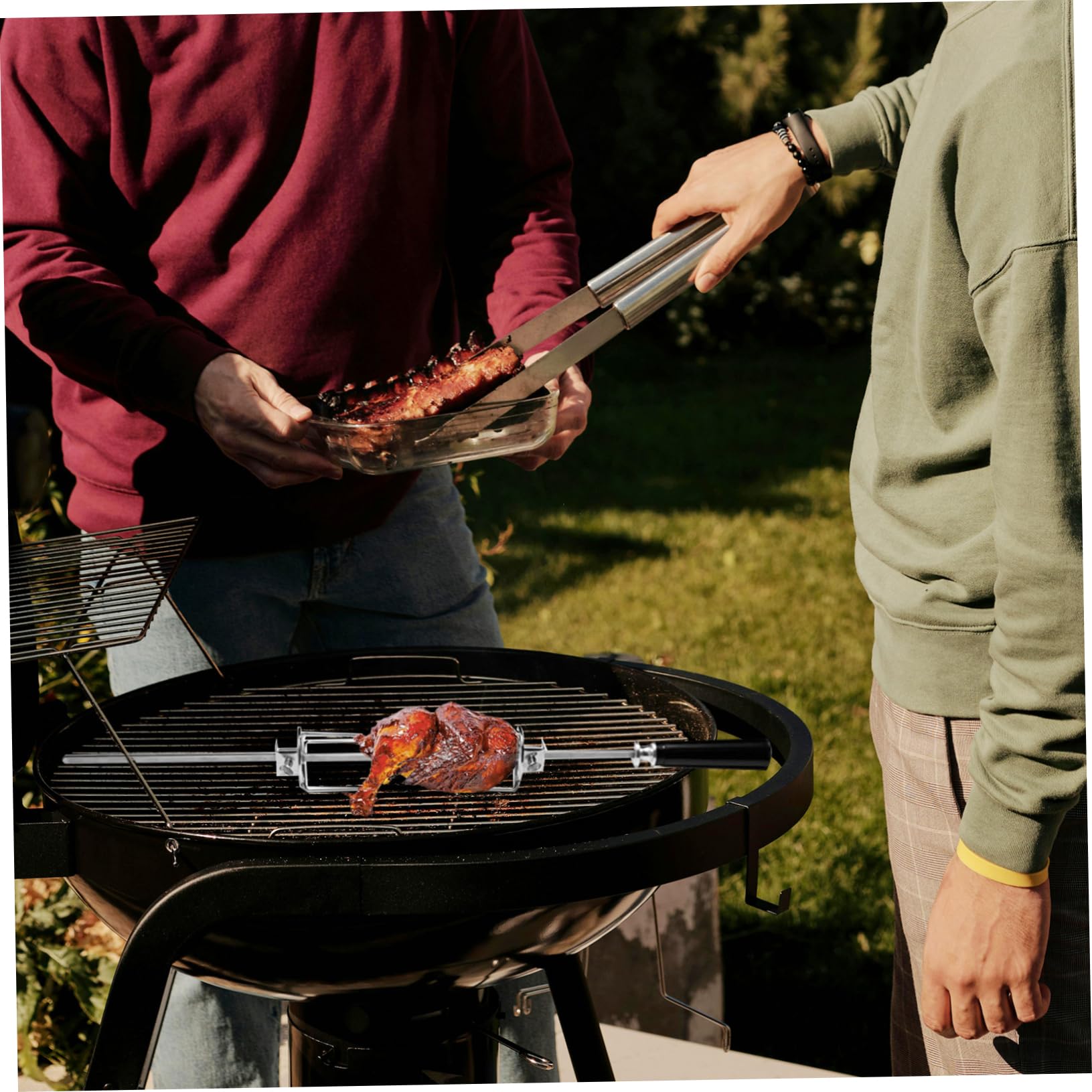 HANABASS 10pezzi Forchette Rotanti Inossidabile Per Accessori Per Bbq e Friggitrice Ad Per Arrosto e Forchette Per Grigliate All