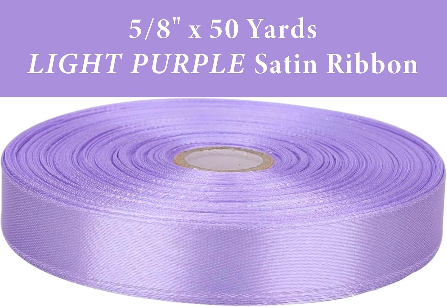 Light Purple Satin Ribbon for Gift Wrapping, 5/8" x 50 Yards image 2