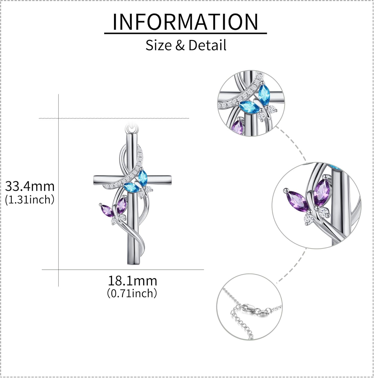 Flower Cross Necklace 925 Sterling Silver Carnation/Rose/Lily/Daisy Cross Necklace Birth Flower Jewelry for Women - Image 5